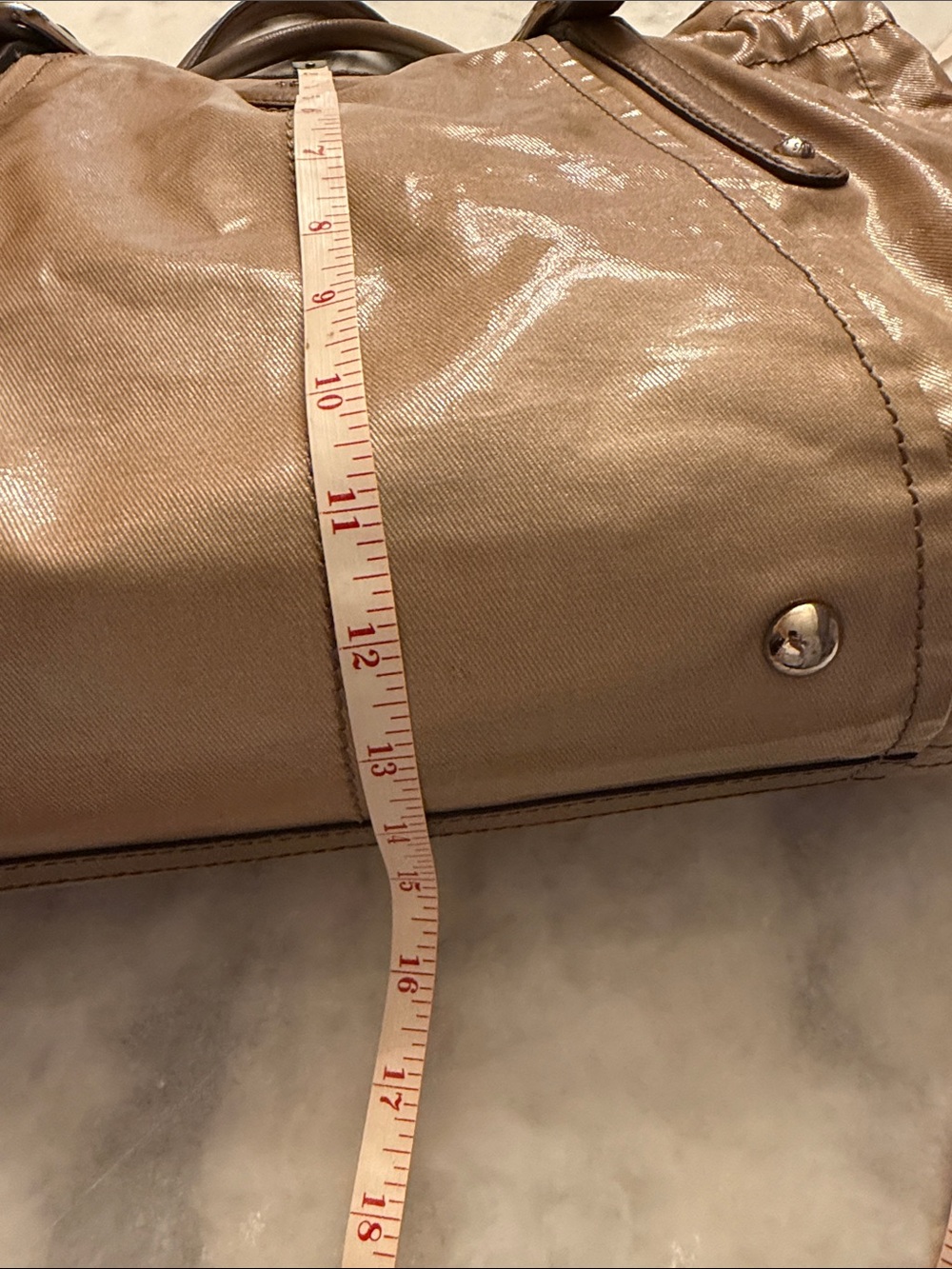 Tod’s coated canvas large shopper G-Bag in Champaign color - Picture 14 of 16